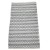 Grey and cream Aztec design 100% recycled cotton rug with closed seam edge  Size: 70cm x 120cm