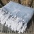 Duck Egg Blue Soft Cotton Star Design Throws Blankets Size: 130cm x 150cm