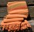 Extra Large Orange multi stripe Slub Bedspread Throw Blanket 230cm x 255cm