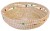 Natural hardwearing seagrass fruit or bread basket with decorative coloured wooden beads
