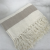 Cream and fawn striped throw or blanket, 100% cotton 150cm x 130cm