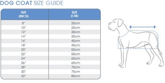 barbour dog jacket sizing