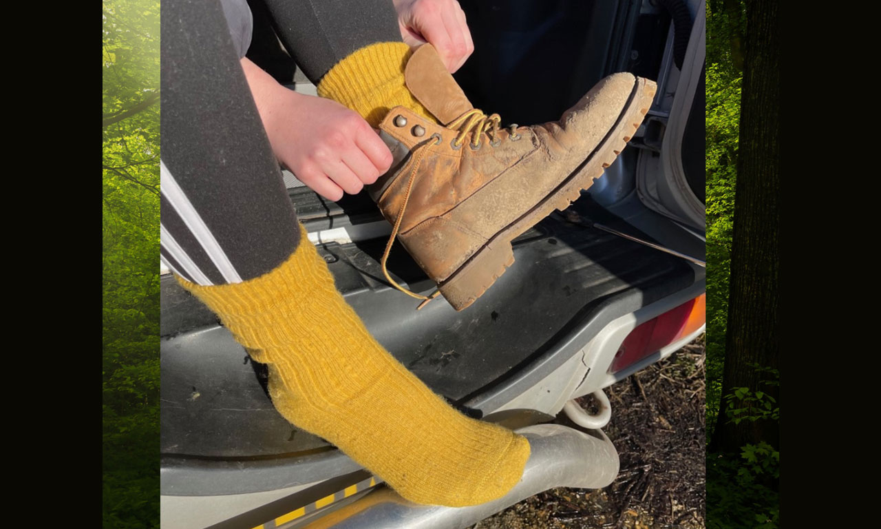 Back in stock - Mustard Alpaca Walking Socks