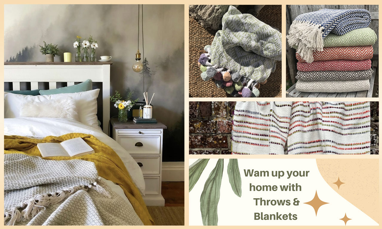 Warm up your home with Throws & Blankets..