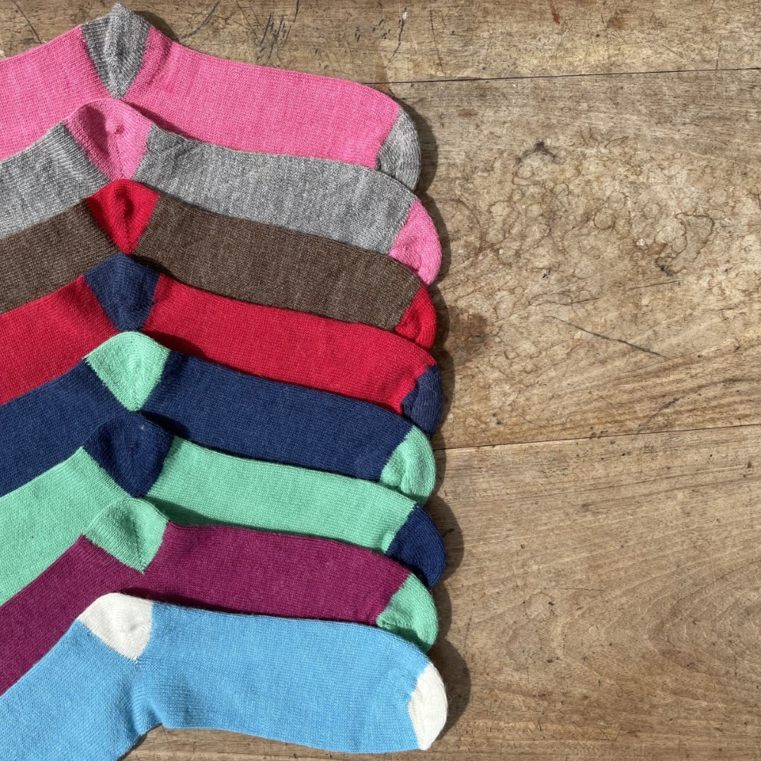 ALPACA CONTRASTING SOCKS soft warm 55% Alpaca wool  45% Nylon, hard wearing UK