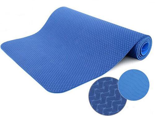 Blue Eco-friendly TPE yoga mat Pilates