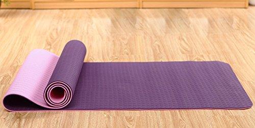 Plum Pink TPE Yoga Mat Pilates Fitness Slip-resistant Mat Thickening Yoga Blanket Dance Mat