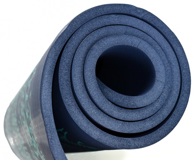 Teal Blue NBR Mandala 12mm Thick Exercise Fitness Gym Yoga Mat 183cm x 61cm