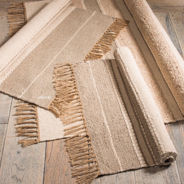 Slubweave Cotton and Jute Rug made from 100% cotton. 3 Sizes Fair Trade GoodWeave