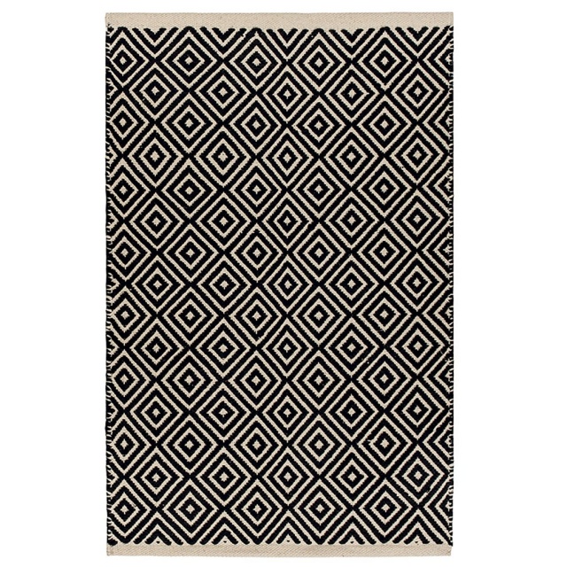 Diamond Weave Cotton Handloom Rug Handmade in India 3 Sizes Fair Trade GoodWeave