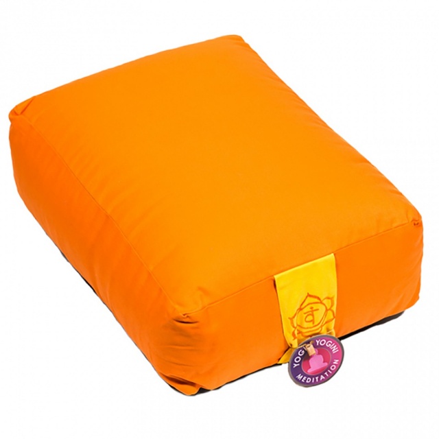 Orange Rectangular Bolster Cushion. Size 38cm x 28cm x 15cm
