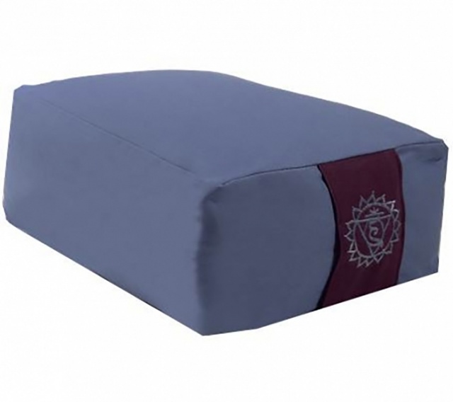 Blue Rectangular Bolster Cushion. Size 38cm x 28cm x 15cm