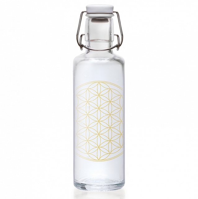 Soulbottle Flower Of Life Glass Water Drinking Bottle. Top Quality Size 600ml