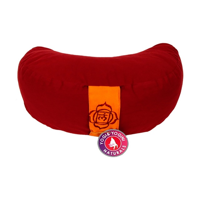 Crescent Moon Red Chakra Meditation Cushion  Dimensions: 33cm x 13cm