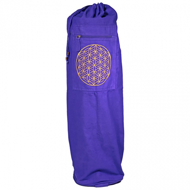 Purple Flower of Life Drawstring Yoga Mat Bag  Size: 74cm 19 cm