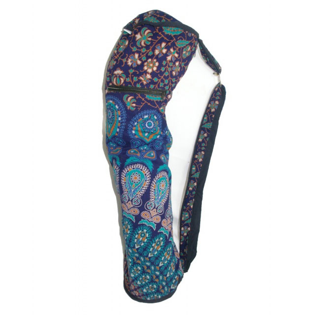 Turquoise Fair Trade Indian Handmade Brightly Coloured Yoga Mat Bag  82cm x 22cm  100% Cotton