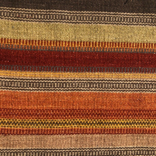 Natural Wool & Cotton Fairtrade Multi-Colour Stripe Ooty Kilim Rug with Tassled Ends 4 Sizes