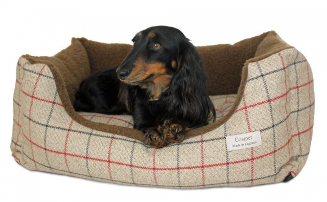 Rectangular Coffee Coloured Tweed Kalahari Dog Bed