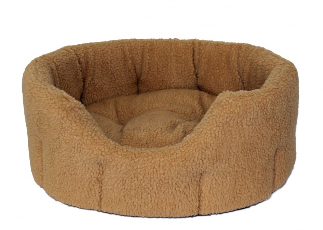 High Sided Luxury Fur Slumbernest Fawn Tan Dog Bed