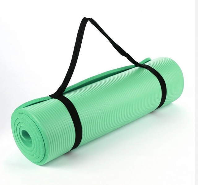 Dark Green 15mm Thick NBR  Exercise Fitness Gym Yoga Mat 190cm x 62cm