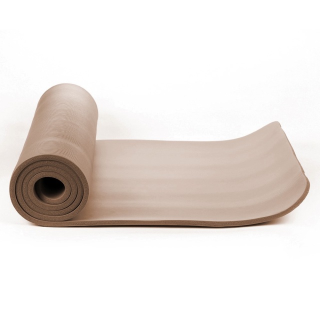 NBR Toffee Brown 15mm Thick Exercise Fitness Gym Yoga Mat 190cm x 62cm