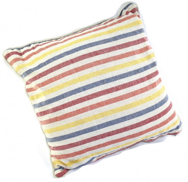 Large Soft  Multi Striped Slub Scatter Cushions