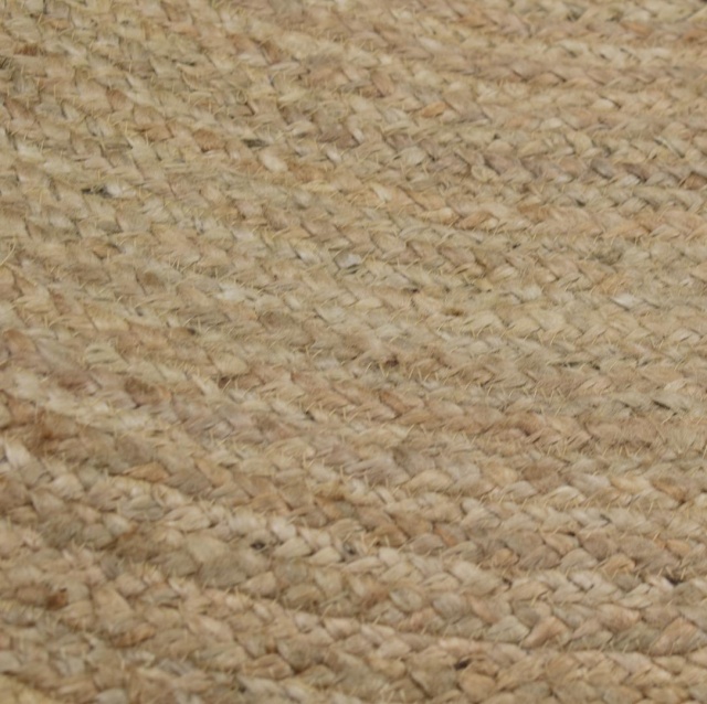 Round 100% sustainable and hard-wearing jute rug, 90cm diameter
