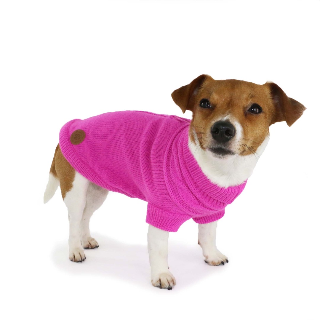 Pink Cable Knit Dog Jumpers