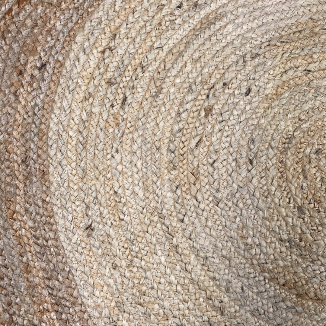 Natural Two tone oval jute rug 90cm x 150cm