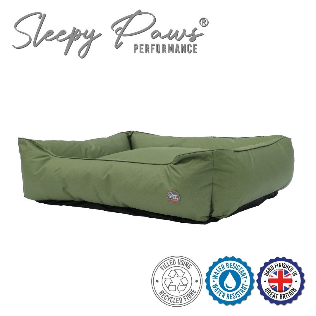 Ancol Sleep Easy Oxford Green Square Water Resistant Dog Bed