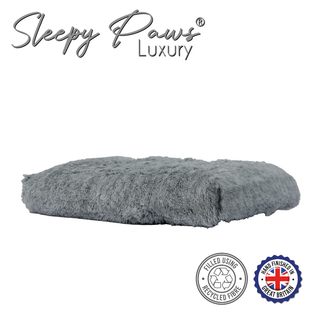 Slate Grey Super Soft Plush Dog Mattress  reducing anxiety and stress.