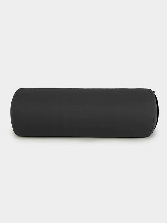 Grey Long buckwheat yoga bolster meditation cushion 62cm x 23cm