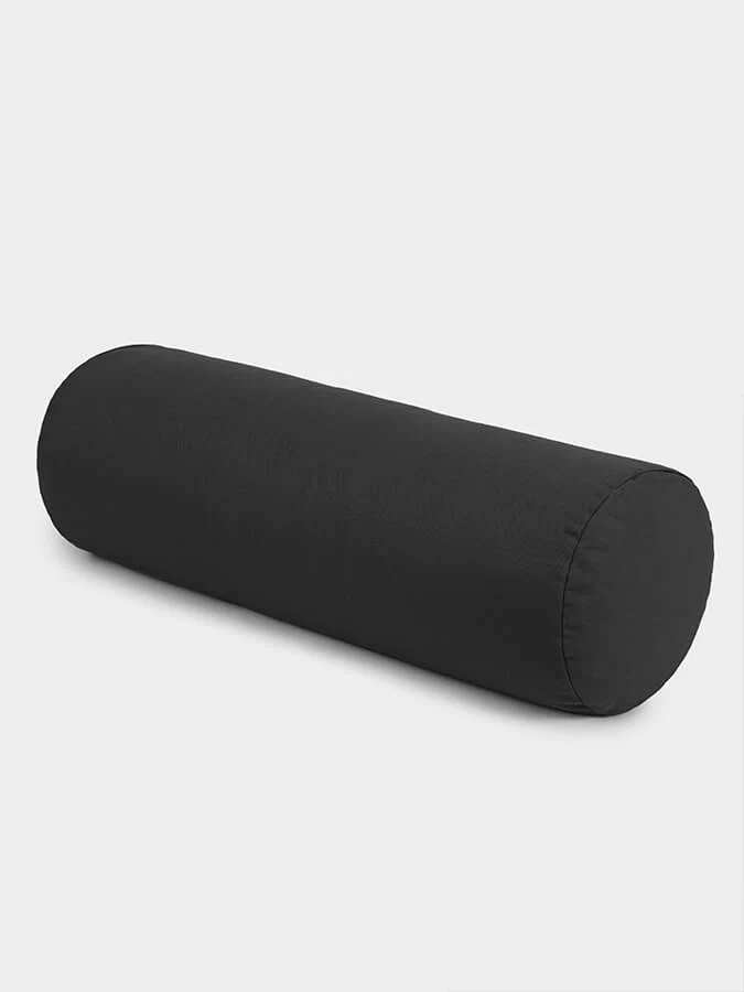 Grey Long buckwheat yoga bolster meditation cushion 62cm x 23cm
