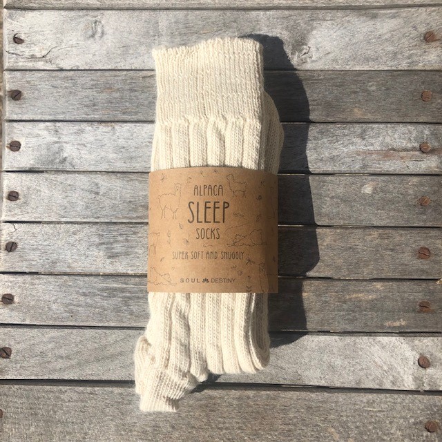 Alpaca Bed Socks, Thick, Soft and Warm, 90% Alpaca Wool Made in England