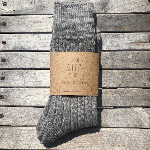 Alpaca Bed Socks, Thick, Soft and Warm, 90% Alpaca Wool Made in England