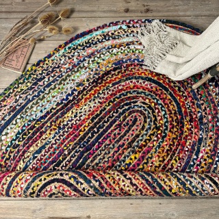 Multicolored Boho Cotton Chindi Rug & Rag Rugs - Royal Furnish - View #9