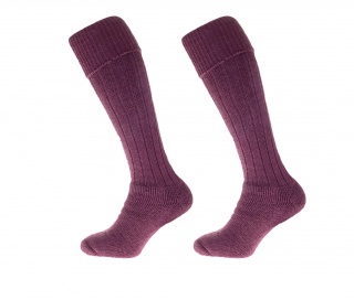 Alpaca Wool Long Country Socks Plum Purple 75% Alpaca Wool cushioned sole and heel