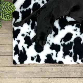 Cow Print Black White Vet Bedding Non Slip Whelping Fleece Dog Puppy Pro Bed Cut as Mats or Rolls