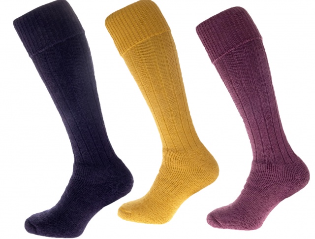 Gift Pack Idea C  3 pairs of Alpaca Country Socks, Knee High Turn Down, Cushioned Sole, 75% Alpaca Wool.  Alpaca Sock