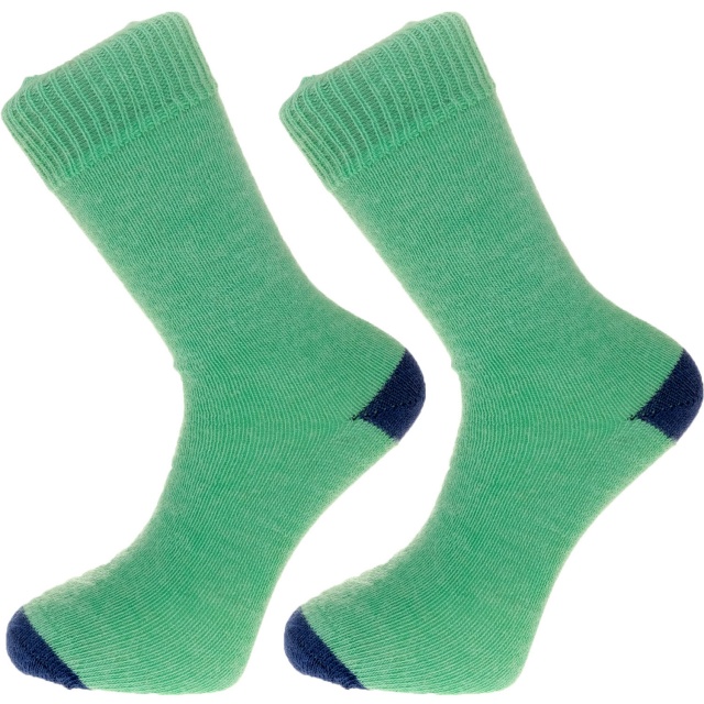 The Alpaca Every Day Heel and Toe Contrast Socks Pea/Navy