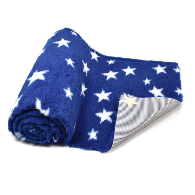 Navy White Star high grade Vet Bedding non-slip back bed fleece for pets