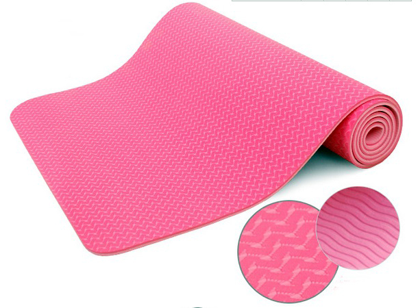 Pink Eco-friendly TPE yoga mat Pilates