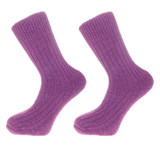 Alpaca walking socks, 75% Alpaca wool. Thick socks with a cushioned sole. Plum