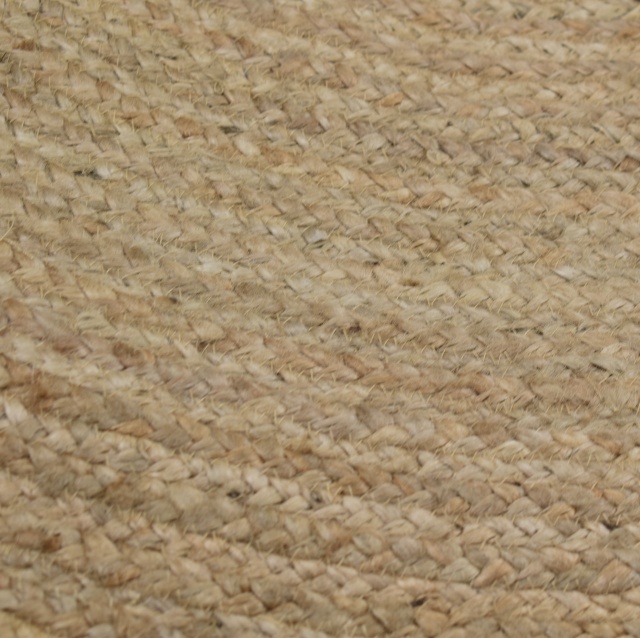 Large round 100% sustainable and hard-wearing jute rug, 150cm diameter
