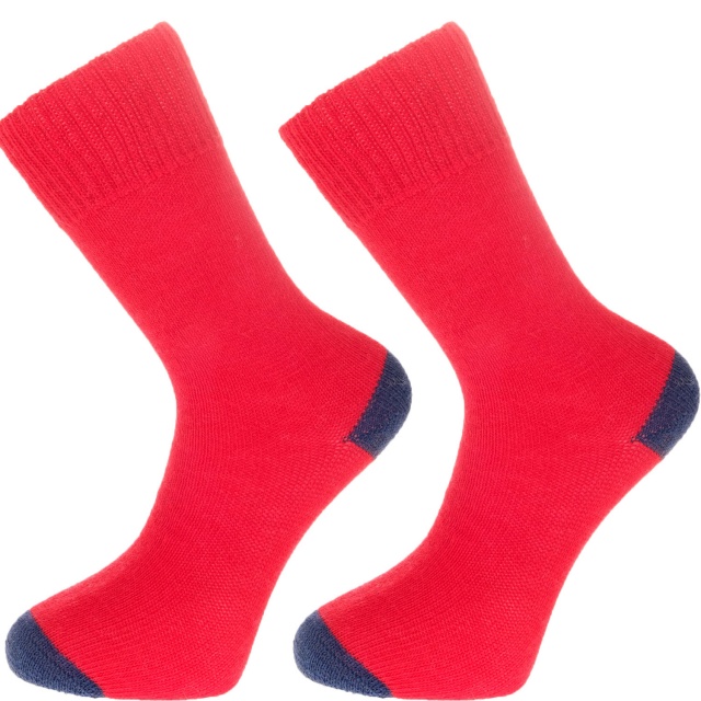 The Alpaca Every Day Heel and Toe Contrast Socks Red/Navy