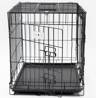 30in Black Metal Dog Cage, Secure Dog Crate
