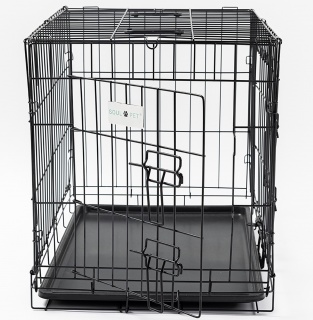 24in Black Metal Dog Cage, Secure Dog Crate