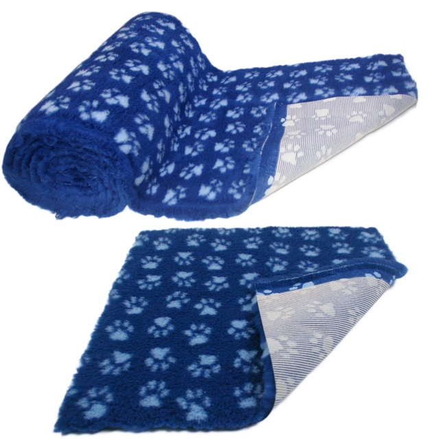 Dark Blue Light Blue Paws high grade Vet Bedding non-slip back bed fleece for pets