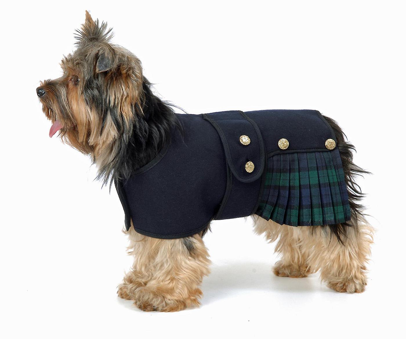 Black Kilt Jacket Dog Coat Royal Stewart or Black Watch Tartan