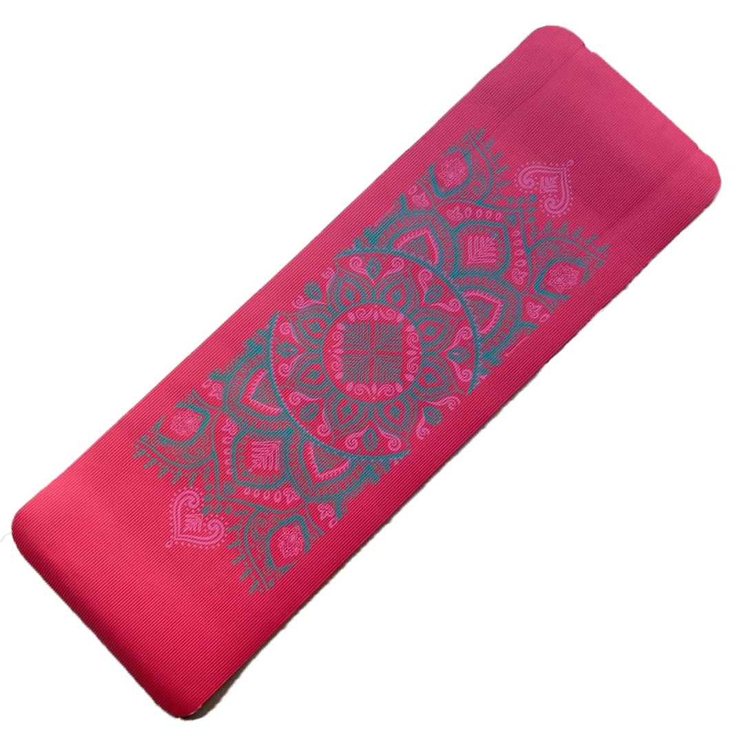 Pink NBR Mandala 12mm Thick Exercise Fitness Gym Yoga Mat 183cm x 61cm